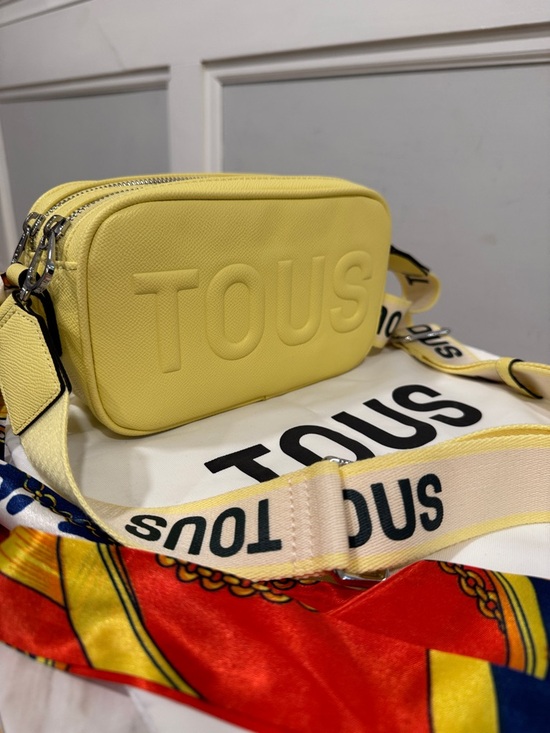 Tous Handbags - TOUS La Rue Reporter Yellow Logo Crossbody Camera Bag